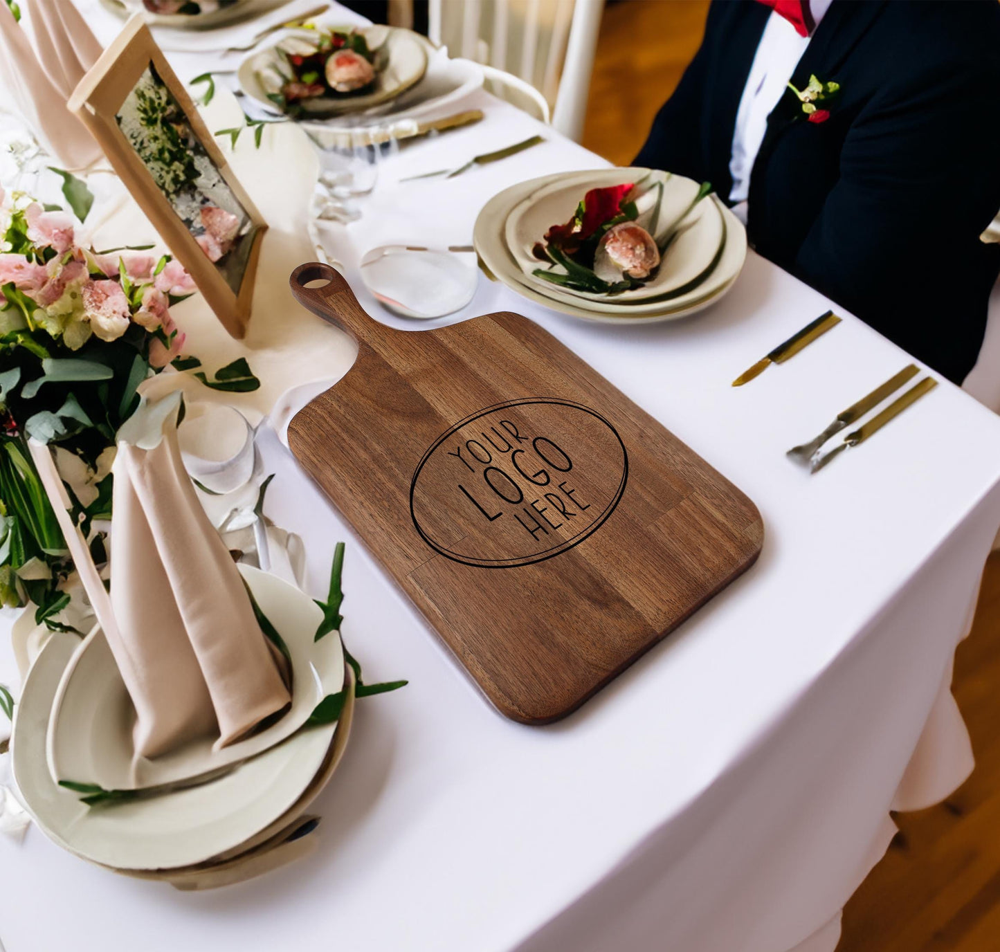 Engraved Cheese Board, Company Logo Board, Personalized Cutting Board, Gift for Client, Business Branding, Walnut Cutting Board,Custom Gifts
