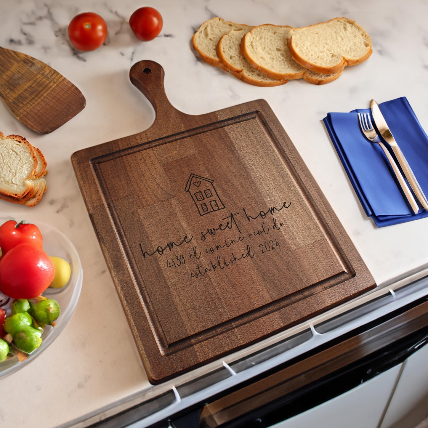 Home Sweet Home, New Home Gift, Christmas Gift, Custom Cutting Board, Charcuterie Board, Anniversary Gift, Personalized Gift, Couple Gifts