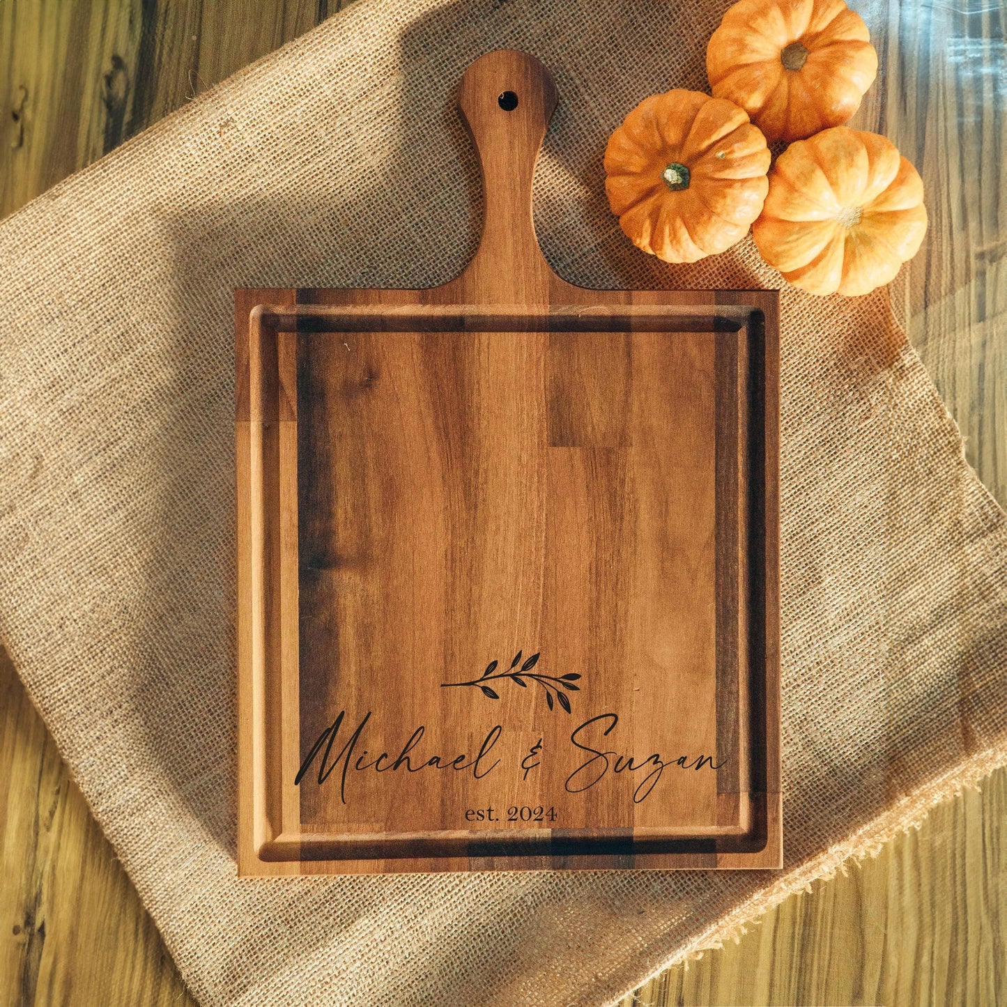 Custom Wedding Gift, Custom Cutting Board, Personalized Cutting Board, Engagement Gift, Gift For Couple, Engraved Wood Board, Walnut Cutting