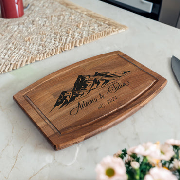 Personalized Cutting Board, Custom Cutting Board, Mountain Wedding Gift, Bridal Shower Gift, Christmas Gift, Mountain Wedding, Cutting Board