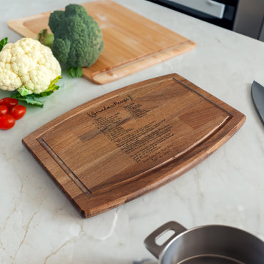 Custom Recipe Cutting Board, Engraved Cutting Board, Personalized Cutting Board, Handwritten Recipe, Wood Cutting Board, Family Recipe