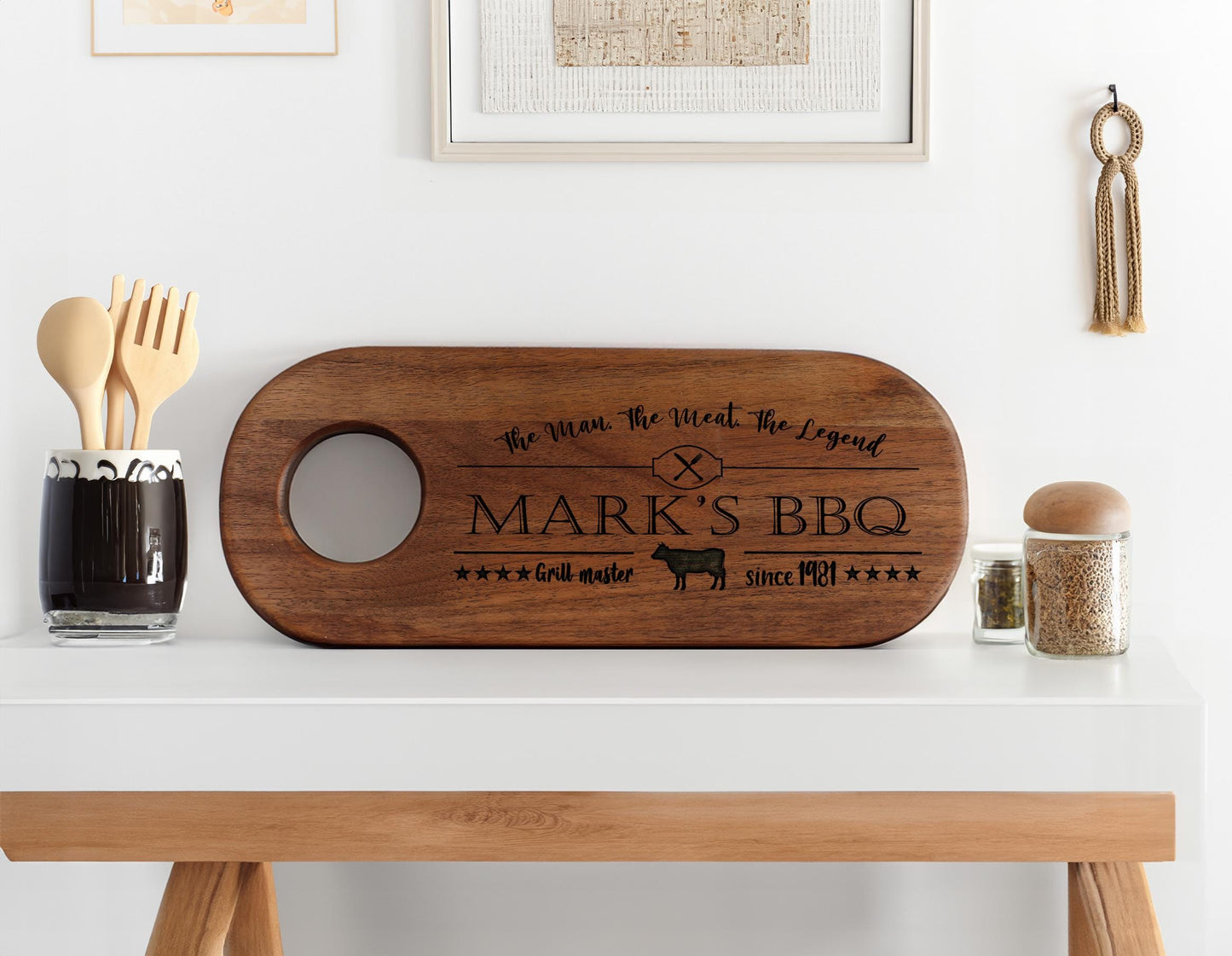 Fathers Day Gift, BBQ Cutting Board, Custom Cutting Board, Engraved BBQ Board, Custom Steak Board, Meat Cutting Board, Grilling Gifts