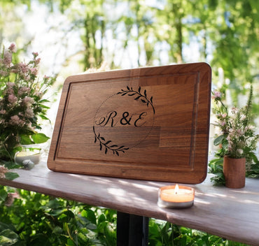 Personalized Cutting Board | Wedding or Engagement Gift | Custom Charcuterie Board for Couples | Walnut or Maple Wood | Unique Kitchen Gift