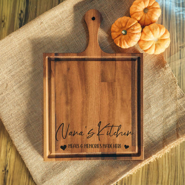 Grandma Cutting Board, Custom Cutting Board, Nana Gift, Christmas Gift, Engraved Cutting Board, Gift For Mom, Gift For Grandma, Cheese Board