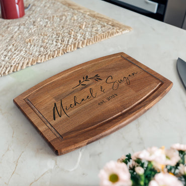 Custom Wedding Gift, Custom Cutting Board, Personalized Cutting Board, Engagement Gift, Gift For Couple, Engraved Wood Board, Walnut Cutting